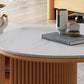 Contemporary Stone Coffee Table Round Coffee Cocktail Table with Storage Drawers Clearhalo 'Coffee & Accent Tables' 'Coffee Tables' 'coffee_tables' 'furn' 'furn_coffee_tables' 'Furniture' 'Living Room Furniture' 6637492