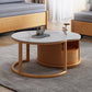 Contemporary Stone Coffee Table Round Coffee Cocktail Table with Storage Drawers Clearhalo 'Coffee & Accent Tables' 'Coffee Tables' 'coffee_tables' 'furn' 'furn_coffee_tables' 'Furniture' 'Living Room Furniture' 6637497
