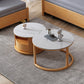 Contemporary Stone Coffee Table Round Coffee Cocktail Table with Storage Drawers Clearhalo 'Coffee & Accent Tables' 'Coffee Tables' 'coffee_tables' 'furn' 'furn_coffee_tables' 'Furniture' 'Living Room Furniture' 6637500