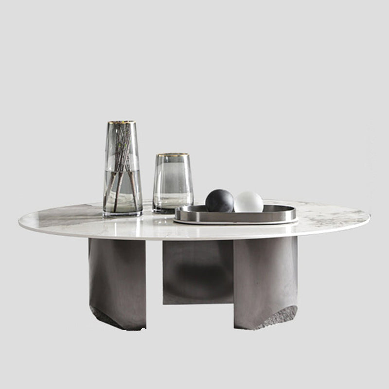3 Legs Round Slate Coffee Table 13.8" H Modern Cocktail Table Clearhalo 'Coffee & Accent Tables' 'Coffee Tables' 'coffee_tables' 'furn' 'furn_coffee_tables' 'Furniture' 'Living Room Furniture' 6637532