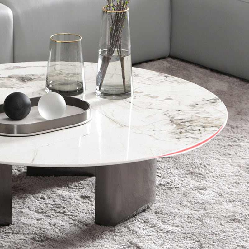 3 Legs Round Slate Coffee Table 13.8" H Modern Cocktail Table Clearhalo 'Coffee & Accent Tables' 'Coffee Tables' 'coffee_tables' 'furn' 'furn_coffee_tables' 'Furniture' 'Living Room Furniture' 6637535