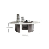 3 Legs Round Slate Coffee Table 13.8" H Modern Cocktail Table Clearhalo 'Coffee & Accent Tables' 'Coffee Tables' 'coffee_tables' 'furn' 'furn_coffee_tables' 'Furniture' 'Living Room Furniture' 6637539