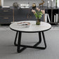 17"H Glam Coffee Table Slate Round Single Coffee Cocktail Table