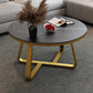 17"H Glam Coffee Table Slate Round Single Coffee Cocktail Table