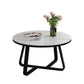 17"H Glam Coffee Table Slate Round Single Coffee Cocktail Table