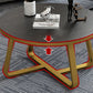 17"H Glam Coffee Table Slate Round Single Coffee Cocktail Table