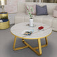 17"H Glam Coffee Table Slate Round Single Coffee Cocktail Table