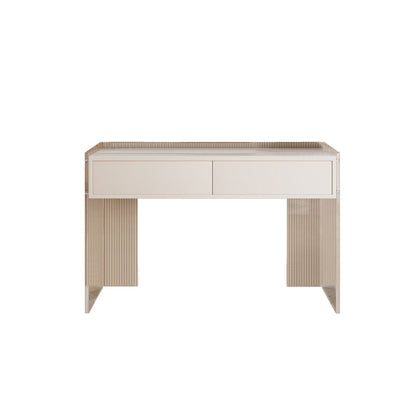 Stone Top Make-up Vanity White Wood Dressing Table with 2 Storage Drawers Makeup Vanity Clearhalo 'Bedroom Furniture' 'furn' 'furn_makeup_vanities' 'Furniture' 'Makeup Vanities' 'makeup_vanities' 6637571