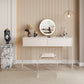 Stone Top Make-up Vanity White Wood Dressing Table with 2 Storage Drawers Clearhalo 'Bedroom Furniture' 'furn' 'furn_makeup_vanities' 'Furniture' 'Makeup Vanities' 'makeup_vanities' 6637573
