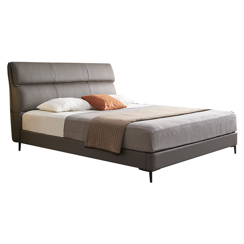 Eigentijdse echte lederen matras inbegrepen met hoofdeinde paneelbed