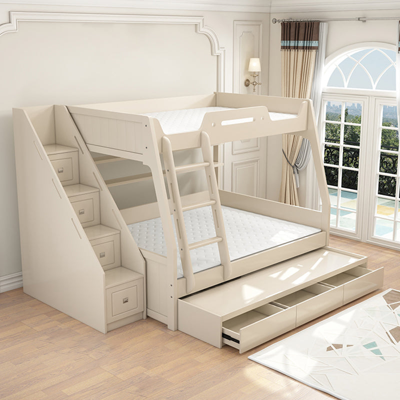 Solid Color Wood Bunk Bed Modern No Distressing Mattress Included Bunk Bed Bed & Ladder Cabinet & Tow Bed & Mattress Clearhalo 'Bedroom Furniture' 'Beds' 'furn' 'furn_beds' 'Furniture' 6637624