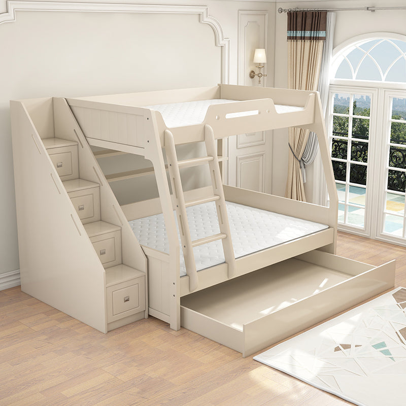 Solid Color Wood Bunk Bed Modern No Distressing Mattress Included Bunk Bed Bed & Ladder Cabinet & Drawer & Mattress Clearhalo 'Bedroom Furniture' 'Beds' 'furn' 'furn_beds' 'Furniture' 6637625