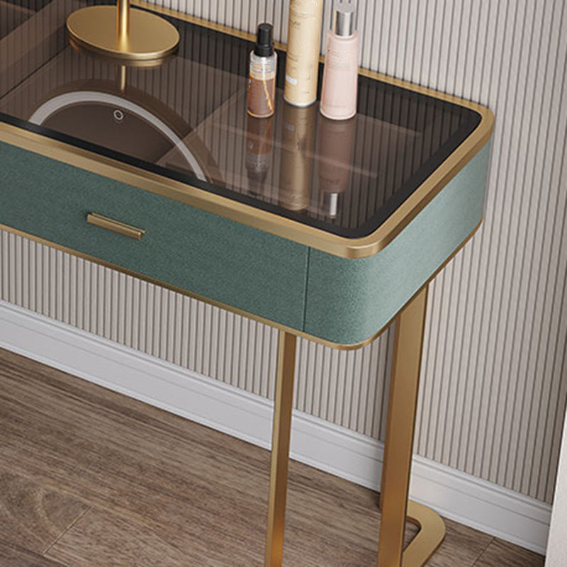 Glas Top Waschtisch 2-Drawer Stuhl Eitelkeit mit Lichternspiegel