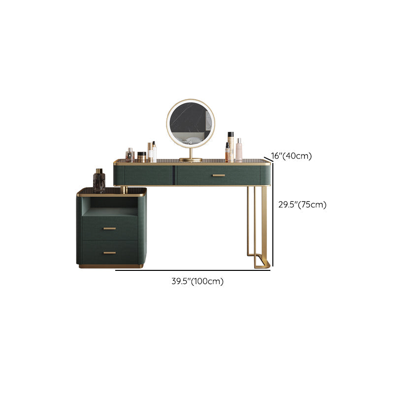 Glas Top Waschtisch 2-Drawer Stuhl Eitelkeit mit Lichternspiegel