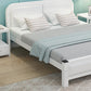 Upholstered Headboard Standard Bed Adjustable Height Bed with Metal Legs