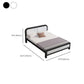 Upholstered Headboard Standard Bed Adjustable Height Bed with Metal Legs