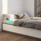 White and Brown Finish Platform Bed Lift Up Storage Platform Bed Frame Clearhalo 'Bedroom Furniture' 'Beds' 'furn' 'furn_beds' 'Furniture' 6637775