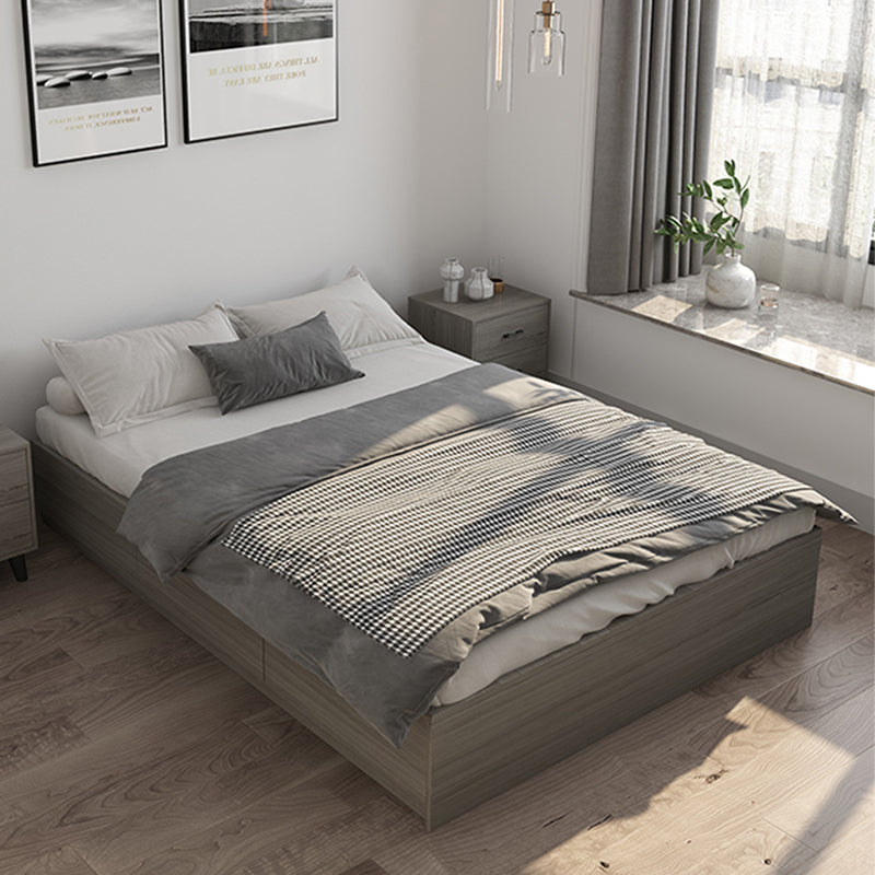 Light Brown Platform Bed Scandinavian 13.77" Tall Bed Frame with Storage Drawers Bed & Mattress Coir Clearhalo 'Bedroom Furniture' 'Beds' 'furn' 'furn_beds' 'Furniture' 6637785