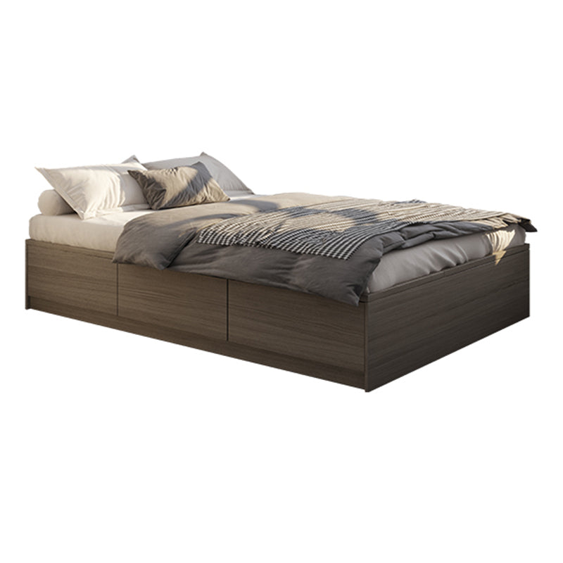 Light Brown Platform Bed Scandinavian 13.77" Tall Bed Frame with Storage Drawers Clearhalo 'Bedroom Furniture' 'Beds' 'furn' 'furn_beds' 'Furniture' 6637788