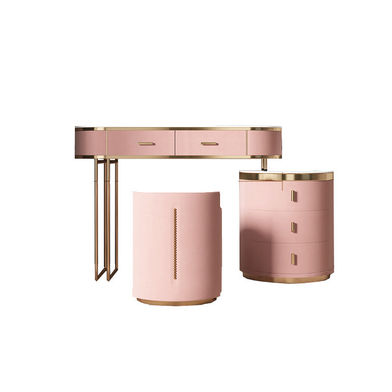 29.52 "Altura Top de pizarra rosa con tocador de maquillaje de cajones