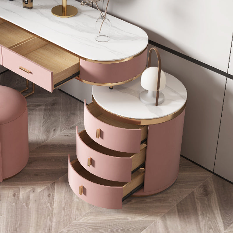 29.52 "Altura Top de pizarra rosa con tocador de maquillaje de cajones