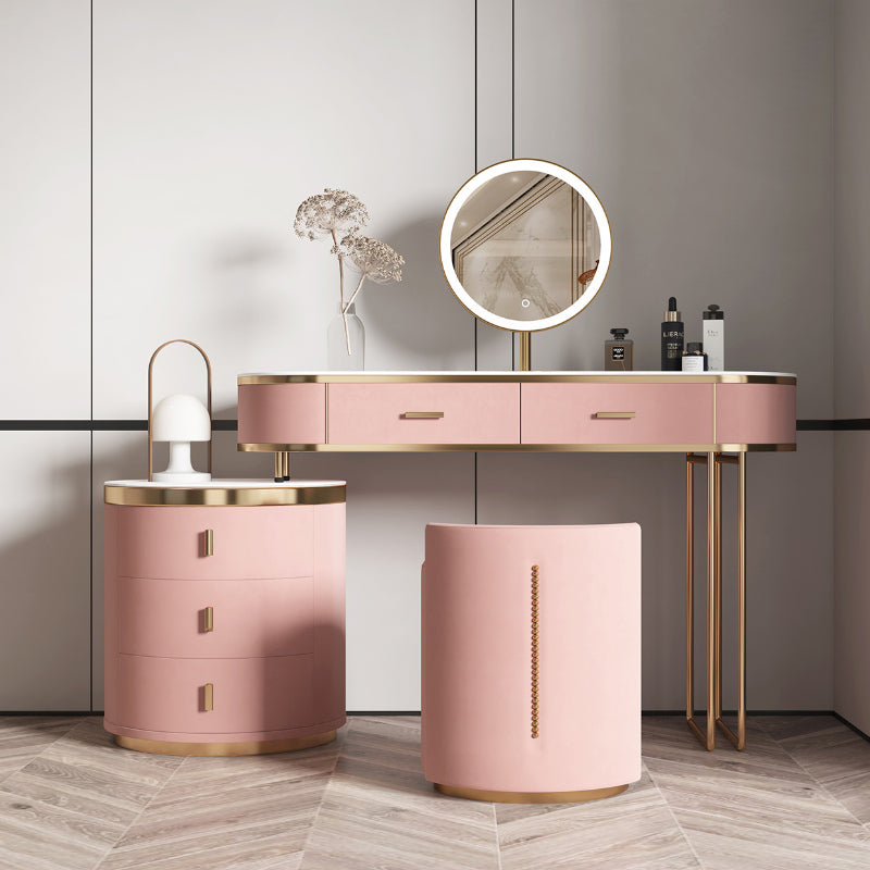 29.52 "Altura Top de pizarra rosa con tocador de maquillaje de cajones