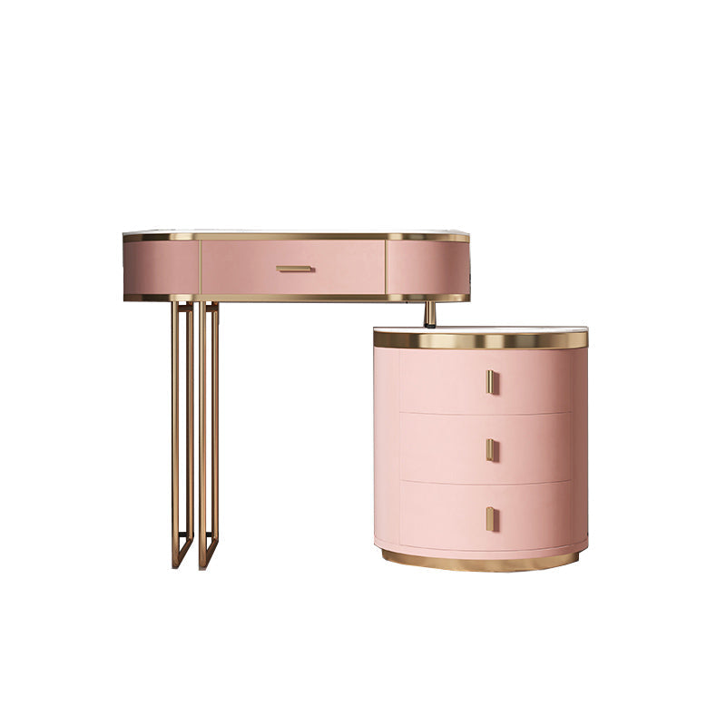 29.52 "Altura Top de pizarra rosa con tocador de maquillaje de cajones