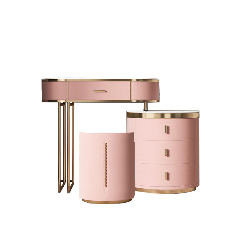 29.52 "Altura Top de pizarra rosa con tocador de maquillaje de cajones