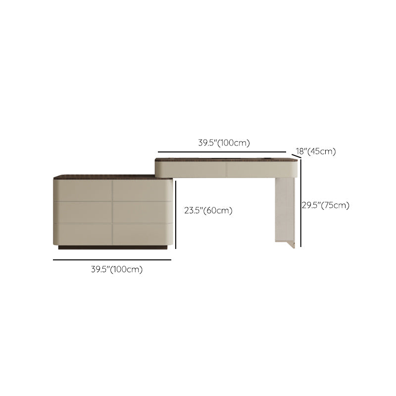 17.72 "brede make-up ijdelheid in witte make-up ijdelheid bureautafel met laden