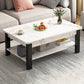 Mesa de centro contemporánea de 16" de alto, mesa de cóctel de café rectangular de piedra