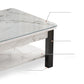 Mesa de centro contemporánea de 16" de alto, mesa de cóctel de café rectangular de piedra