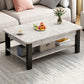 Mesa de centro contemporánea de 16" de alto, mesa de cóctel de café rectangular de piedra