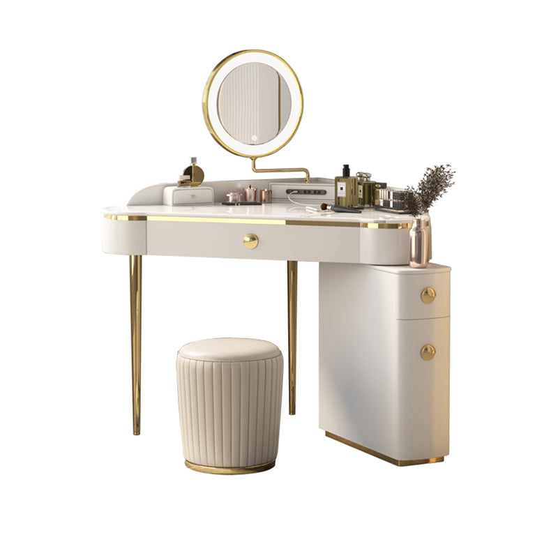 Contemporary Rectangle Make-up Vanity with 3 Drawers and Metal Base