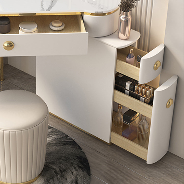 Contemporary Rectangle Make-up Vanity with 3 Drawers and Metal Base