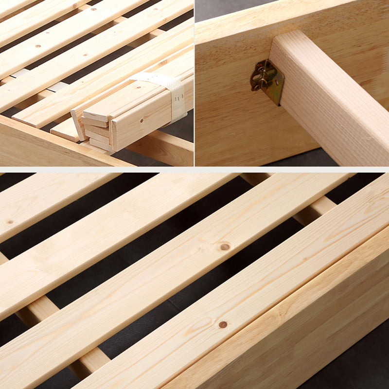 Matches de cama de plataforma de madera sólida incluye marco de cama de plataforma