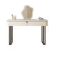 Contemporary Beige Makeup Vanity Desk with Drawers and Wooden Top