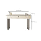 Contemporary Beige Makeup Vanity Desk with Drawers and Wooden Top