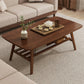 Salontafel met 4 poten, houten rechthoek, 1 salontafel met opbergplank