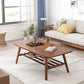Salontafel met 4 poten, houten rechthoek, 1 salontafel met opbergplank