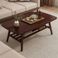 Salontafel met 4 poten, houten rechthoek, 1 salontafel met opbergplank