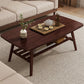 Salontafel met 4 poten, houten rechthoek, 1 salontafel met opbergplank
