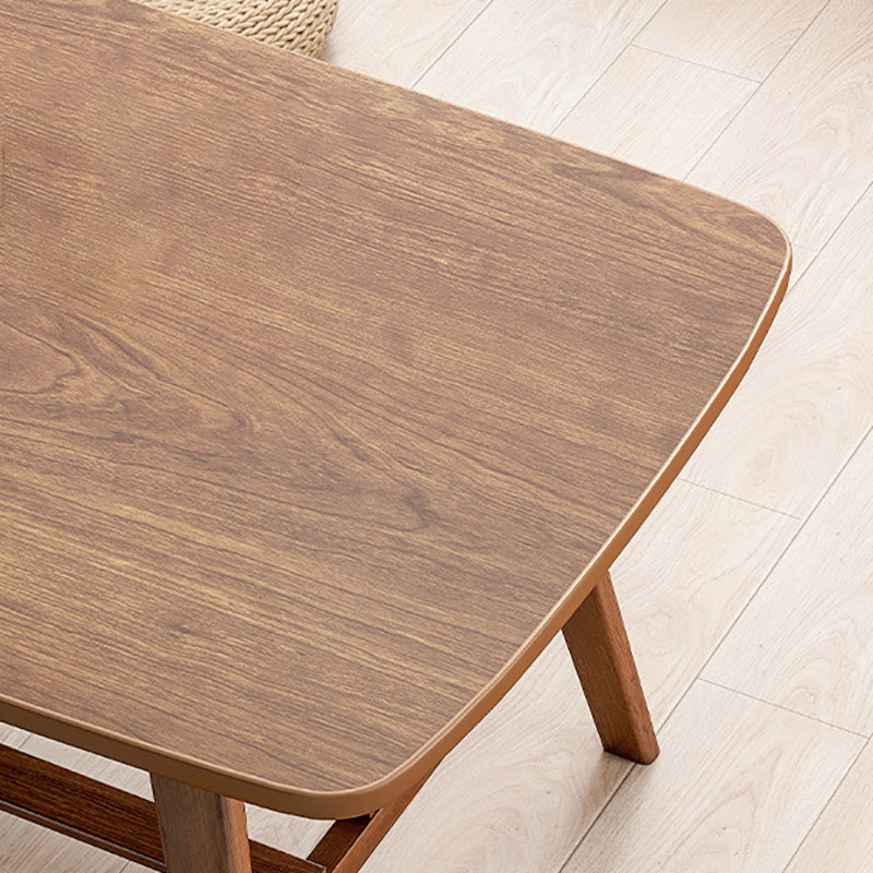 Salontafel met 4 poten, houten rechthoek, 1 salontafel met opbergplank