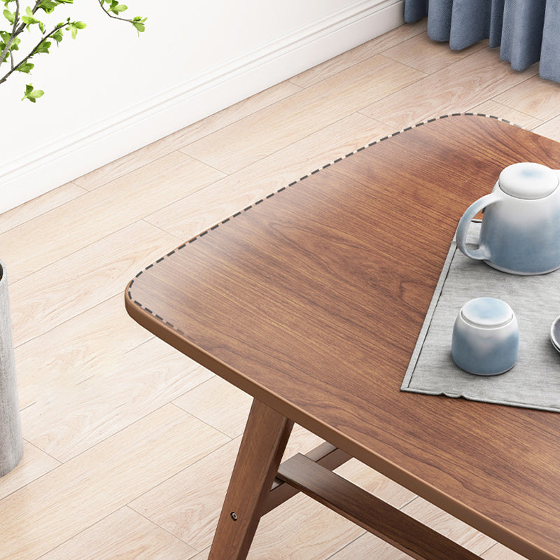 Salontafel met 4 poten, houten rechthoek, 1 salontafel met opbergplank
