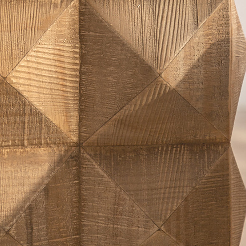 Sqaure Pine Drum Side Table Rustic Natural 14.37" Wide End Table Clearhalo 'Coffee & Accent Tables' 'End & Side Tables' 'end_side_tables' 'furn' 'furn_end_side_tables' 'Furniture' 'Living Room Furniture' 6640116