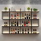 Wall Mounted Wine Rack Kit Metal and Wood Wine Holder Rack in Brown and Black 1 Piece Clearhalo 'furn' 'furn_wine_racks' 'Furniture' 'Kitchen & Dining Furniture' 'Wine Racks' 'wine_racks' 6642687