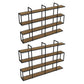 Wall Mounted Wine Rack Kit Metal and Wood Wine Holder Rack in Brown and Black 2 Piece Set Clearhalo 'furn' 'furn_wine_racks' 'Furniture' 'Kitchen & Dining Furniture' 'Wine Racks' 'wine_racks' 6642688