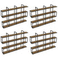 Wall Mounted Wine Rack Kit Metal and Wood Wine Holder Rack in Brown and Black 4 Piece Set Clearhalo 'furn' 'furn_wine_racks' 'Furniture' 'Kitchen & Dining Furniture' 'Wine Racks' 'wine_racks' 6642690