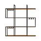 Wall Mounted Wine Rack Kit Metal and Wood Wine Holder Rack in Brown and Black Clearhalo 'furn' 'furn_wine_racks' 'Furniture' 'Kitchen & Dining Furniture' 'Wine Racks' 'wine_racks' 6642695