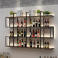 Wall Mounted Wine Rack Kit Metal and Wood Wine Holder Rack in Brown and Black Clearhalo 'furn' 'furn_wine_racks' 'Furniture' 'Kitchen & Dining Furniture' 'Wine Racks' 'wine_racks' 6642698