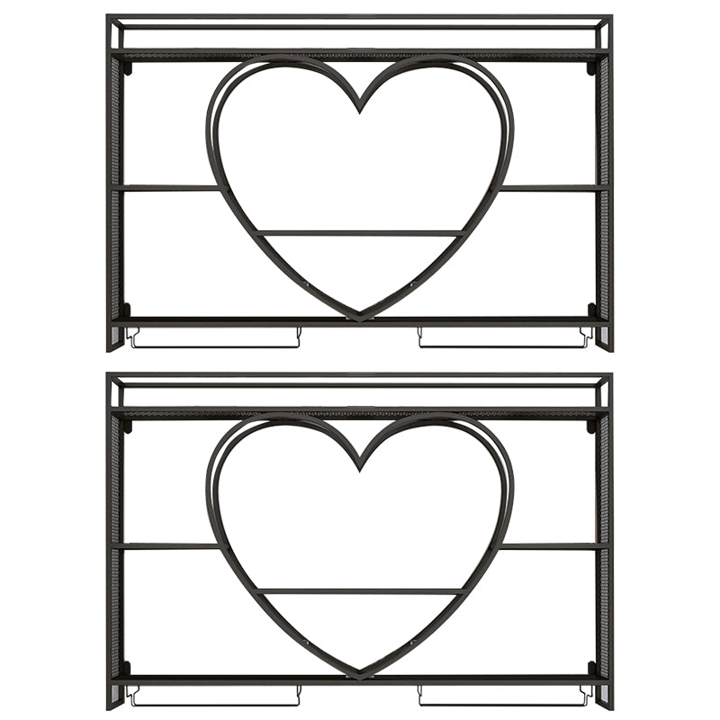 Estante de vino de pared con soporte de vino de metal estante de vino montado en la pared con estantes de almacenamiento